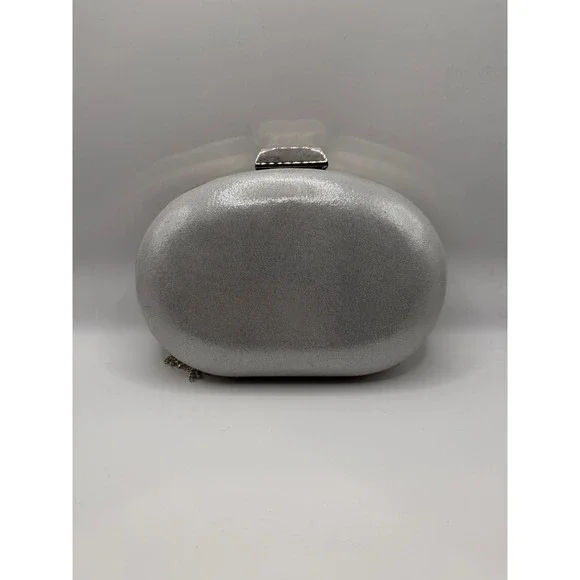 Olga Berg Silver Rhinestone Tassel Clutch Bag (missing a few gems see pics) - Picture 2 of 5